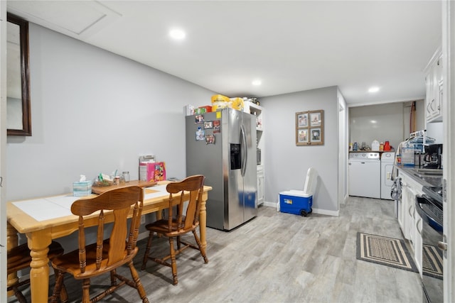 dining room featuring light wood-type flooring