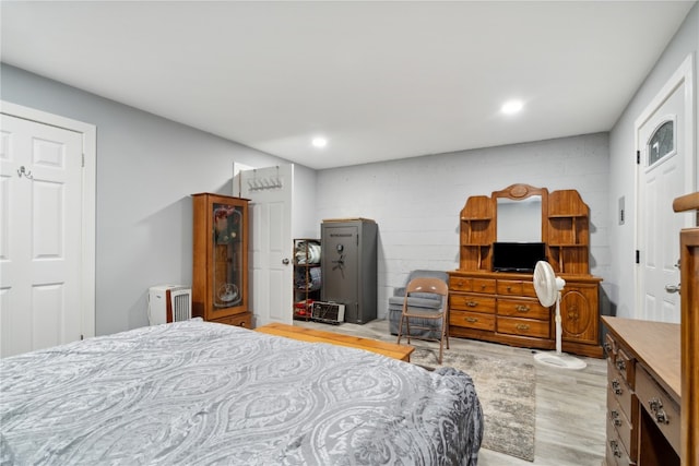 bedroom featuring light hardwood / wood-style floors