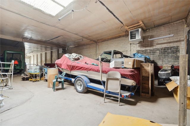 garage with a wall mounted AC