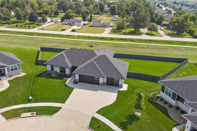 bird's eye view with a residential view