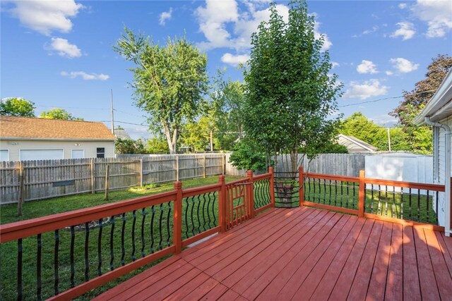 deck with a yard