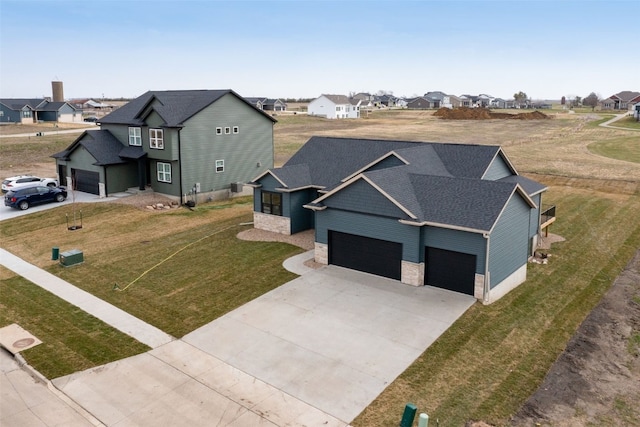 bird's eye view with a residential view