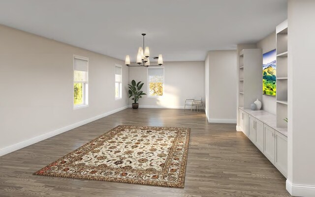 1500 Main St Unit 208, Ely, IA 52227 - dining space featuring a chandelier and dark hardwood / wood-style flooring