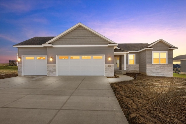 view of front facade featuring a garage