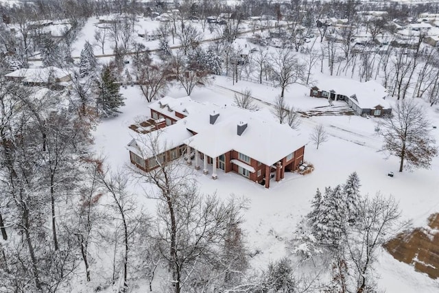 view of snowy aerial view