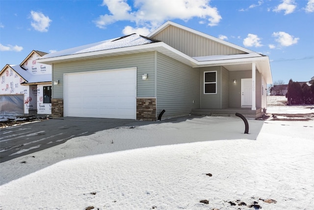 view of front of house with a garage