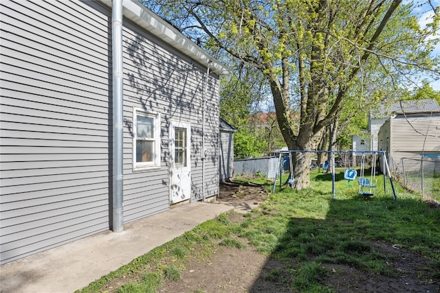 view of yard with a playground