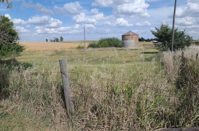 view of yard with a rural view