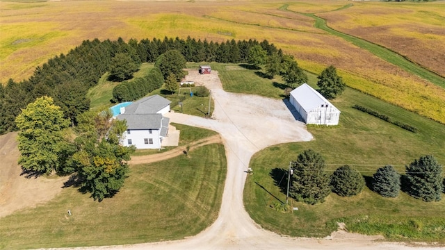 bird's eye view featuring a rural view