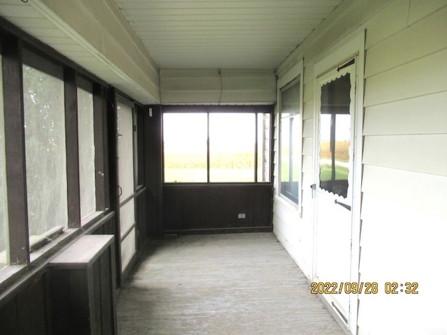 view of unfurnished sunroom