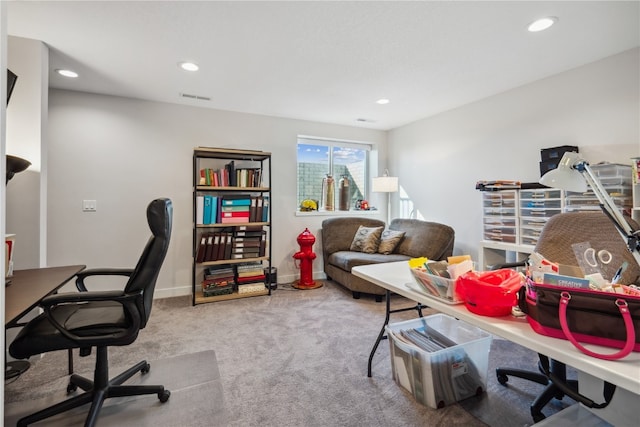 office with carpet flooring