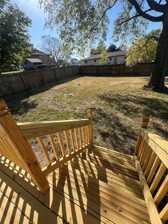 view of yard with a deck