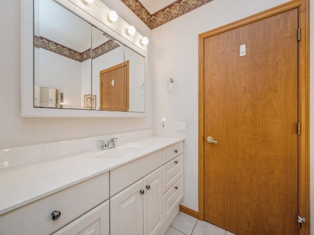 bathroom featuring tile patterned floors and vanity