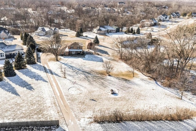 view of snowy aerial view