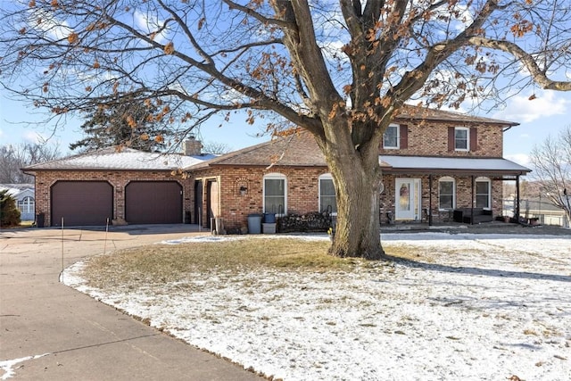 view of front of house with a garage