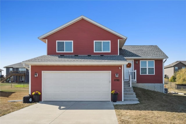 view of front of home featuring a garage