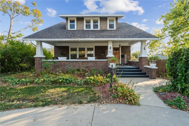 view of front of house with covered porch