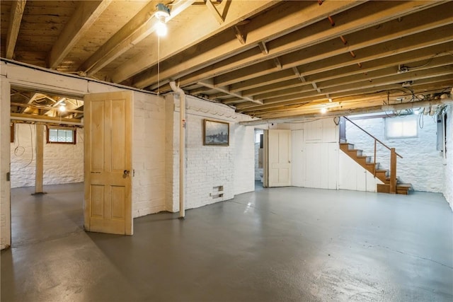 basement featuring a wealth of natural light