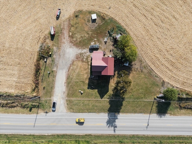 drone / aerial view with a rural view