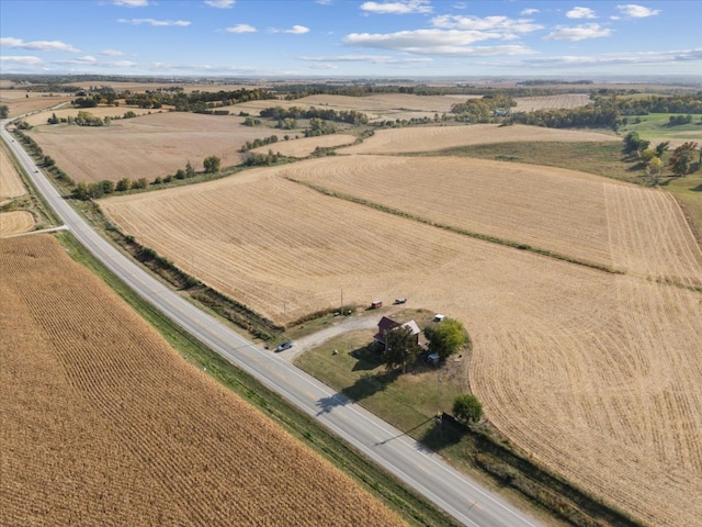 aerial view featuring a rural view