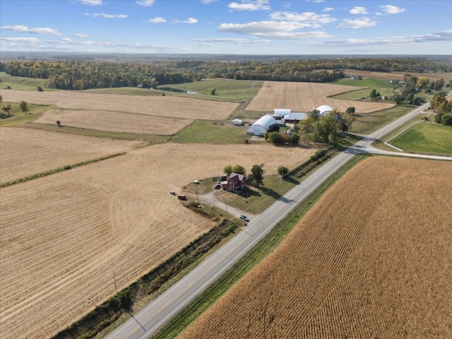 aerial view featuring a rural view