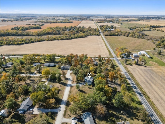 bird's eye view with a rural view