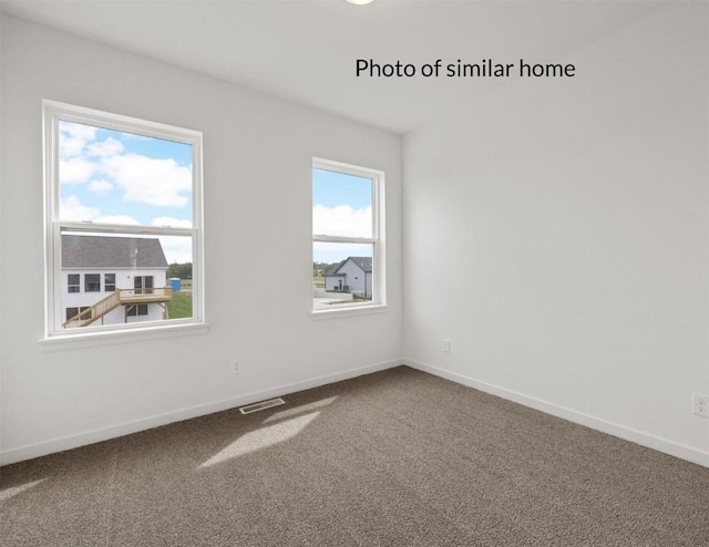 carpeted spare room with plenty of natural light