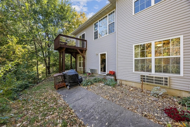 view of home's exterior with a patio area