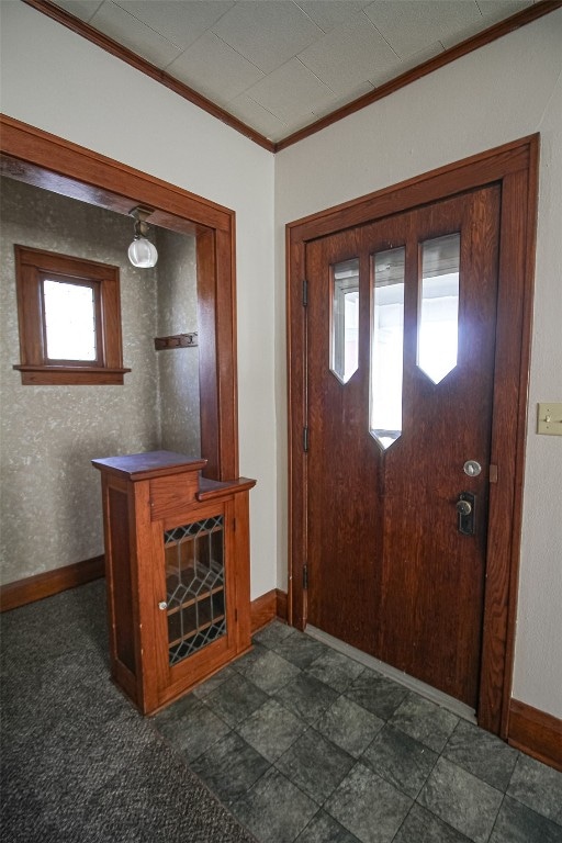 entryway with ornamental molding