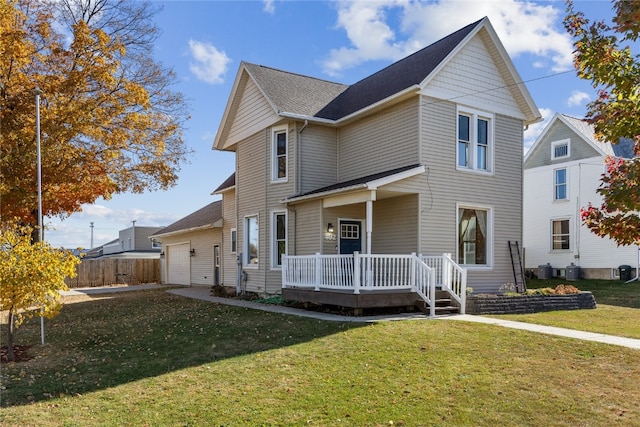 view of front property with a front lawn