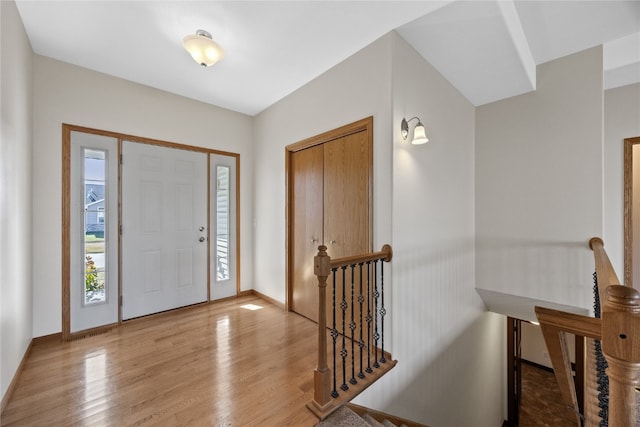 entrance foyer featuring light wood-type flooring