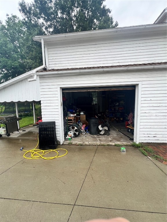 view of garage