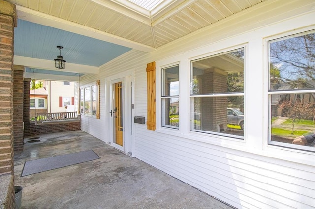 view of patio featuring covered porch