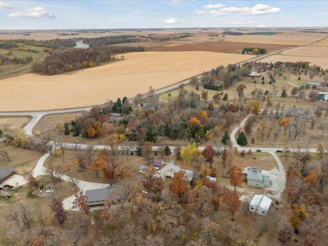 aerial view with a rural view