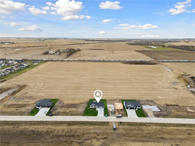 drone / aerial view featuring a rural view