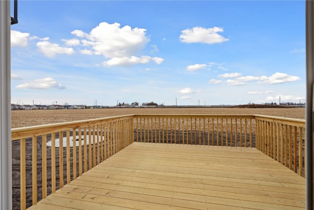 deck featuring a rural view