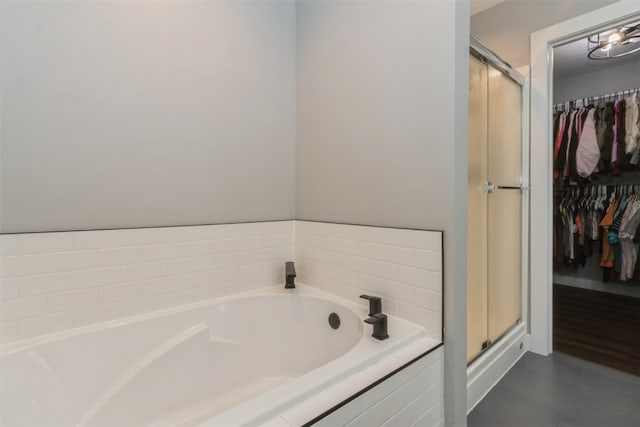 bathroom with plus walk in shower