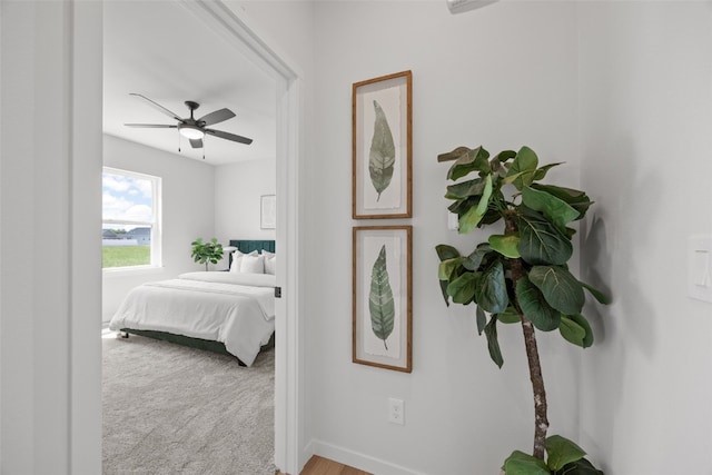 1932 Bowstring Dr, Marion, IA 52302 - bedroom featuring baseboards, carpet flooring, and ceiling fan