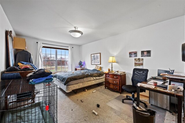 bedroom featuring carpet