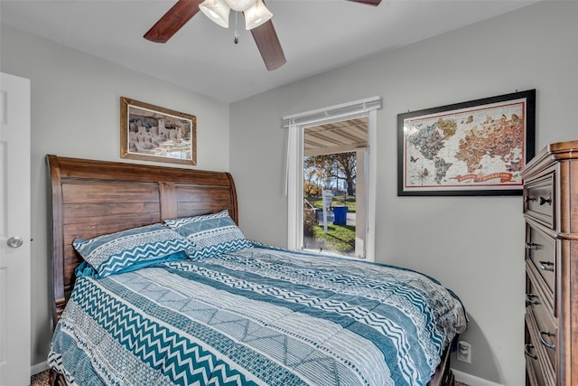 bedroom with ceiling fan