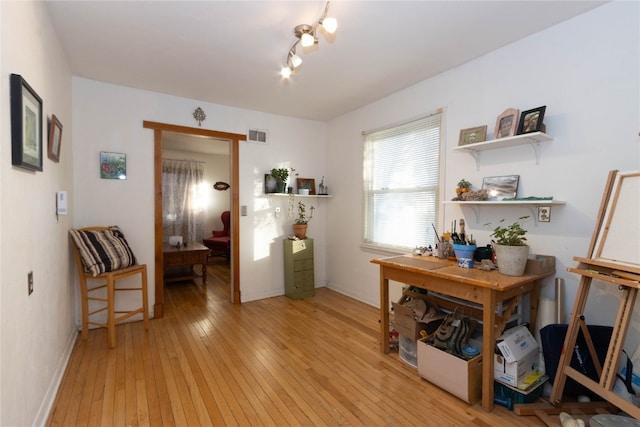 interior space featuring light hardwood / wood-style floors