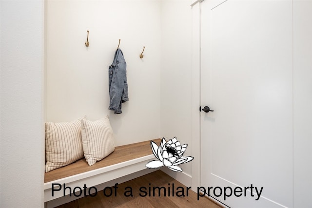 mudroom with wood-type flooring