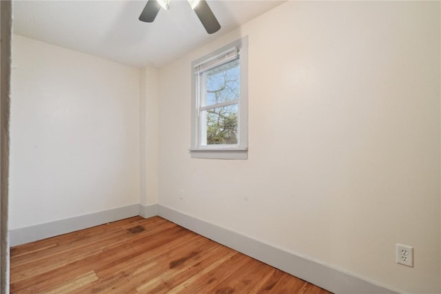 spare room with light hardwood / wood-style floors