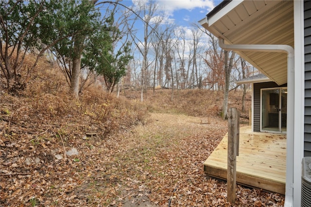 view of yard with a deck