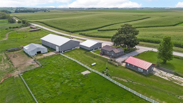 bird's eye view with a rural view