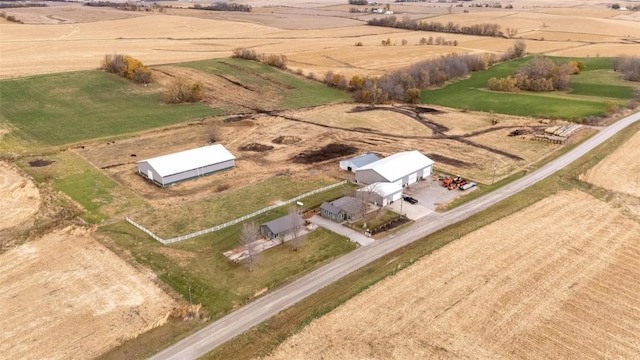 aerial view with a rural view