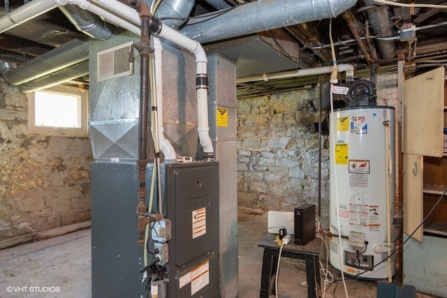 utilities featuring heating unit and water heater