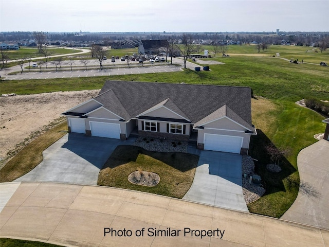 bird's eye view featuring a rural view