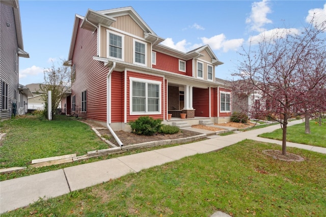 view of front facade with a front yard