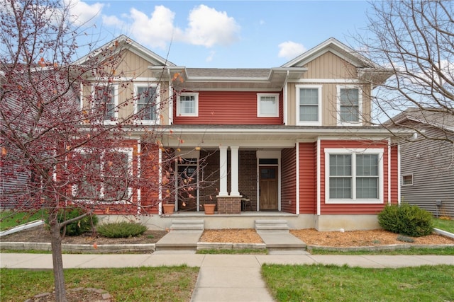 view of front of home featuring a porch